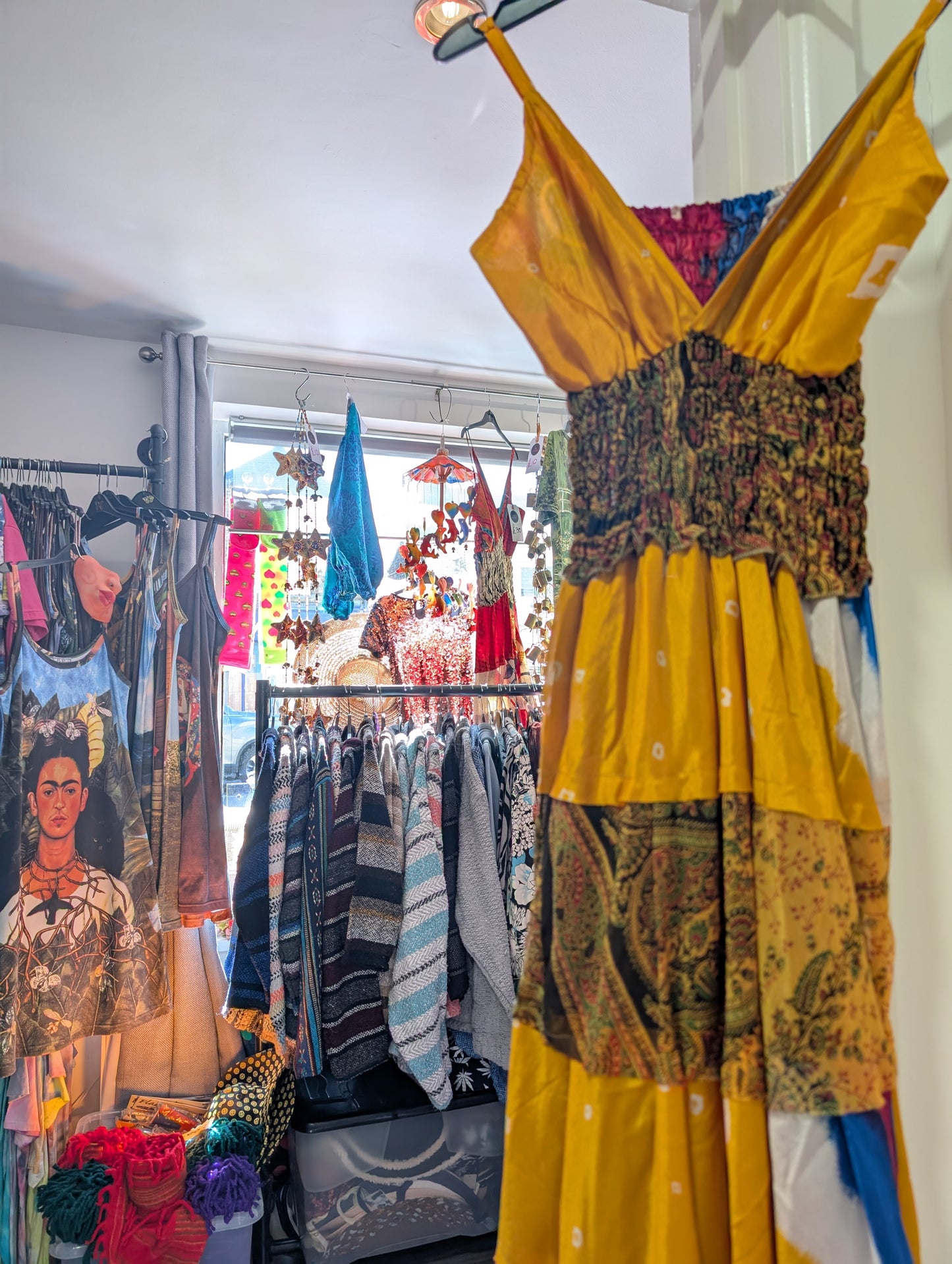Indian Silk full length Maxi Mustard
